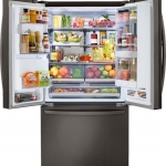 LG - 23.5 Cu. Ft. French InstaView Door-in-Door Counter-Depth Refrigerator with Craft Ice - Black stainless steel