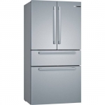 Bosch - 800 Series 21 Cu. Ft. 4-Door French Door Counter-Depth Smart Refrigerator - Stainless steel