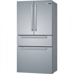 Bosch - 800 Series 21 Cu. Ft. 4-Door French Door Counter-Depth Smart Refrigerator - Stainless steel