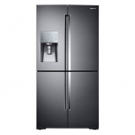 Samsung - 27.8 Cu. Ft. 4-Door Flex French Door Fingerprint Resistant Refrigerator with Food ShowCase - Black stainless steel