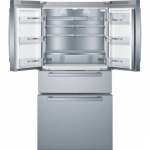 Bosch - 800 Series 21 Cu. Ft. 4-Door French Door Counter-Depth Smart Refrigerator - Stainless steel