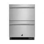 JennAir - RISE 4.7 Cu. Ft. Built-In Mini Fridge with Double Drawer Refrigerator/Freezer - Stainless steel