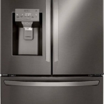LG - 23.5 Cu. Ft. French Door Counter-Depth Smart Refrigerator with Craft Ice - Black stainless steel