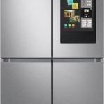 Samsung - 23 cu. ft. Smart Counter Depth 4-Door Flex™ Refrigerator with Family Hub™ & Beverage Center - Stainless steel