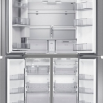 Samsung - 23 cu. ft. Smart Counter Depth 4-Door Flex™ Refrigerator with Family Hub™ & Beverage Center - Stainless steel