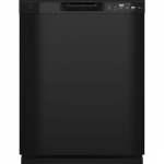 GE - Front Control Built-In Dishwasher with 55 dBA - Black