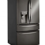 LG - 22.5 Cu. Ft. 4-Door French Door Counter-Depth Refrigerator with Door-in-Door and Craft Ice - Black stainless steel