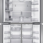 Samsung - 23 cu. ft. 4-Door Flex French Door Counter Depth Refrigerator with WiFi, Beverage Center and Dual Ice Maker - Stainless steel