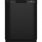 GE - Front Control Built-In Dishwasher with 55 dBA - Black