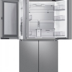 Samsung - 23 cu. ft. 4-Door Flex French Door Counter Depth Refrigerator with WiFi, Beverage Center and Dual Ice Maker - Stainless steel