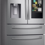 Samsung - Family Hub 22.2 Cu. Ft. 4-Door French Door Counter-Depth Fingerprint Resistant Refrigerator - Stainless steel