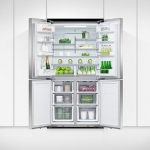 Fisher & Paykel - 36-In 18.9 cu ft Freestanding Quad Door Refrigerator in Stainless Steel - Stainless steel