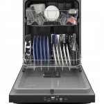 GE - Top Control Built In Dishwasher, 55 dBA - Black