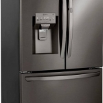 LG - 23.5 Cu. Ft. French Door-in-Door Counter-Depth Refrigerator with Craft Ice - Black stainless steel