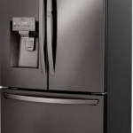 LG - 23.5 Cu. Ft. French Door-in-Door Counter-Depth Refrigerator with Craft Ice - Black stainless steel