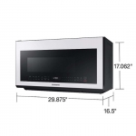 Samsung - 2.1 cu. ft. BESPOKE Over-the-Range Microwave with Sensor Cooking - White glass