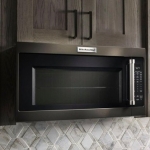 KitchenAid - 2.0 Cu. Ft. Over-the-Range Microwave with Sensor Cooking - Black stainless steel