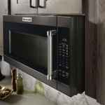 KitchenAid - 2.0 Cu. Ft. Over-the-Range Microwave with Sensor Cooking - Black stainless steel