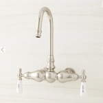 Gooseneck Spout Wall-Mount Tub Faucet with Wall Couplers