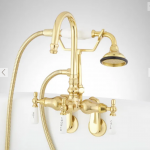  Gooseneck Tub-Wall-Mount Faucet and Hand Shower