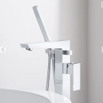  Gooseneck Tub-Wall-Mount Faucet - Cross Handles