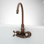  Gooseneck Tub-Wall-Mount Faucet - Cross Handles