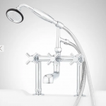 Gervaise Deck-Mount Tub Faucet and Hand Shower - Cross Handles