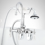  Gooseneck Tub-Wall-Mount Faucet and Hand Shower