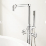 Edison Freestanding Tub Faucet with Hand Shower - Oil Rubbed Bronze