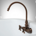  Gooseneck Tub-Wall-Mount Faucet - Cross Handles