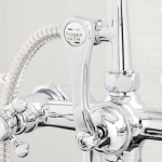  Freestanding Telephone Tub Faucet, Supplies and Valves - Vintage Cross Handles