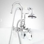  Gooseneck Tub-Wall-Mount Faucet and Hand Shower