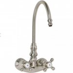  Gooseneck Tub-Wall-Mount Faucet - Cross Handles