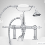 Deck-Mount Telephone Tub Faucet with Lever Handles and Deck Couplers