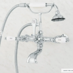 Wall-Mount Telephone Faucet & Hand Shower - Porcelain Lever Handles
