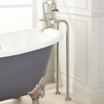 Freestanding Telephone Tub Faucet & Supplies - Porcelain Lever Handles