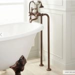 Freestanding Telephone Tub Faucet & Supplies - Cross Handles