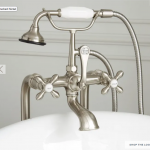 Freestanding Telephone Tub Faucet, Supplies & Valves - Cross Handles