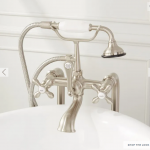 Freestanding Telephone Tub Faucet & Supplies - Cross Handles