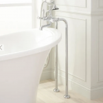 Freestanding Telephone Tub Faucet & Supplies - Porcelain Lever Handles