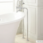 Freestanding Telephone Tub Faucet & Supplies - Cross Handles