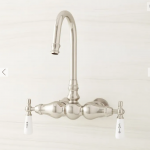 Gooseneck Spout Wall-Mount Tub Faucet with Wall Couplers