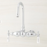 Gooseneck Spout Wall-Mount Tub Faucet with Wall Couplers