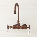 Gooseneck Spout Wall-Mount Tub Faucet with Wall Couplers