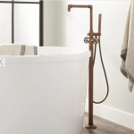 Edison Freestanding Tub Faucet with Hand Shower - Oil Rubbed Bronze