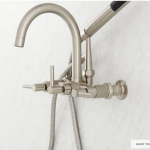 Sebastian Wall-Mount Tub Faucet with Lever Handles and Wall Couplers 