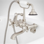 Tub Wall-Mount Telephone Faucet & Hand Shower - Cross Handle