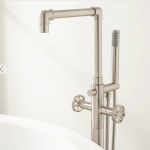 Edison Freestanding Tub Faucet with Hand Shower - Oil Rubbed Bronze