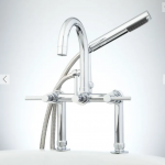 Sebastian Deck-Mount Tub Faucet and Hand Shower - Lever Handles