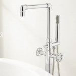 Edison Freestanding Tub Faucet with Hand Shower - Oil Rubbed Bronze